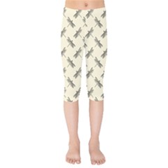 Dragonfy Insect Pattern Kids  Capri Leggings 