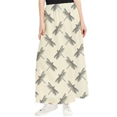 Dragonfy Insect Pattern Maxi Chiffon Skirt