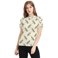 Dragonfy Insect Pattern Women s Short Sleeve Rash Guard by Maspions