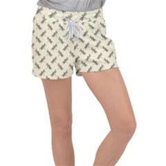 Dragonfy Insect Pattern Women s Velour Lounge Shorts by Maspions