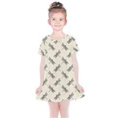 Dragonfy Insect Pattern Kids  Simple Cotton Dress