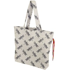 Dragonfy Insect Pattern Drawstring Tote Bag