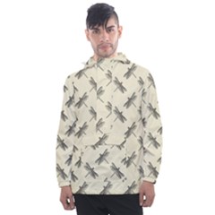 Dragonfy Insect Pattern Men s Front Pocket Pullover Windbreaker