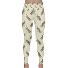 Dragonfy Insect Pattern Lightweight Velour Classic Yoga Leggings by Maspions