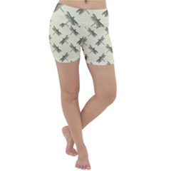 Dragonfy Insect Pattern Lightweight Velour Yoga Shorts by Maspions