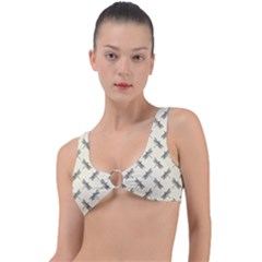 Dragonfy Insect Pattern Ring Detail Bikini Top