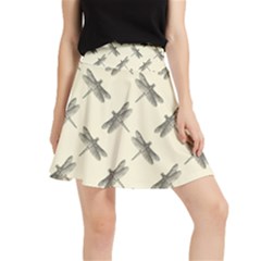 Dragonfy Insect Pattern Waistband Skirt