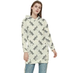 Dragonfy Insect Pattern Women s Long Oversized Pullover Hoodie