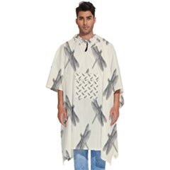 Dragonfy Insect Pattern Men s Hooded Rain Ponchos