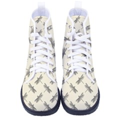 Dragonfy Insect Pattern Men s High-top Canvas Sneakers