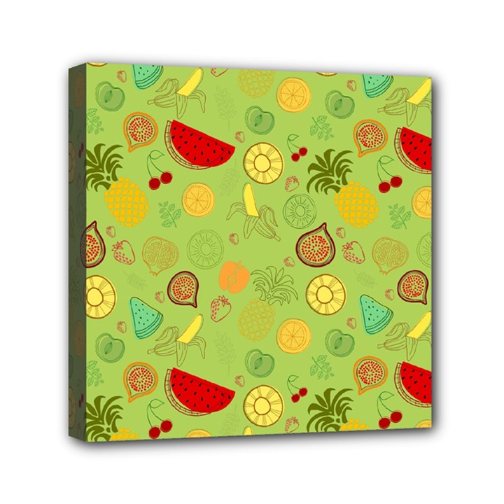 Art Fruits Pattern Mini Canvas 6  x 6  (Stretched)