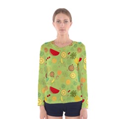 Art Fruits Pattern Women s Long Sleeve T-shirt