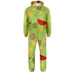 Art Fruits Pattern Hooded Jumpsuit (men)