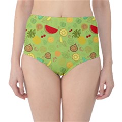 Art Fruits Pattern Classic High-waist Bikini Bottoms