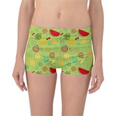 Art Fruits Pattern Reversible Boyleg Bikini Bottoms