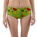 Art Fruits Pattern Reversible Mid-Waist Bikini Bottoms View3