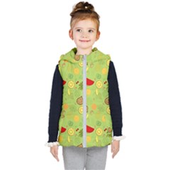 Art Fruits Pattern Kids  Hooded Puffer Vest