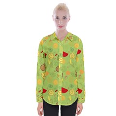 Art Fruits Pattern Womens Long Sleeve Shirt