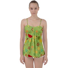 Art Fruits Pattern Babydoll Tankini Top