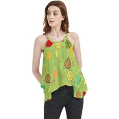 Art Fruits Pattern Flowy Camisole Tank Top