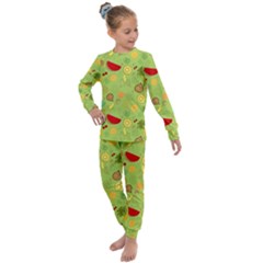 Art Fruits Pattern Kids  Long Sleeve Set 