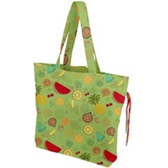 Art Fruits Pattern Drawstring Tote Bag