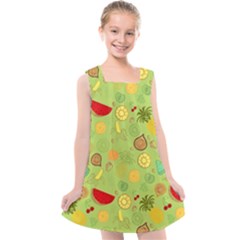 Art Fruits Pattern Kids  Cross Back Dress