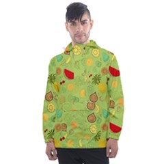 Art Fruits Pattern Men s Front Pocket Pullover Windbreaker