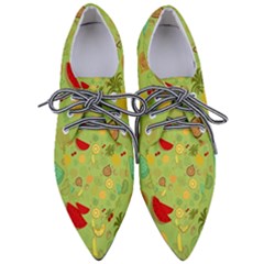 Art Fruits Pattern Pointed Oxford Shoes