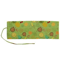 Art Fruits Pattern Roll Up Canvas Pencil Holder (m)