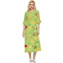 Art Fruits Pattern Double Cuff Midi Dress View1