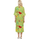 Art Fruits Pattern Double Cuff Midi Dress View4