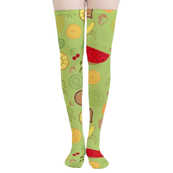 Art Fruits Pattern Thigh High Stockings