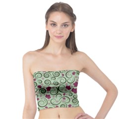 Swirls Foliage Leaves Green Tube Top