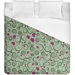 Swirls Foliage Leaves Green Duvet Cover (king Size)