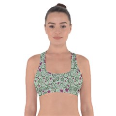 Swirls Foliage Leaves Green Cross Back Sports Bra