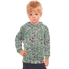 Swirls Foliage Leaves Green Kids  Hooded Pullover