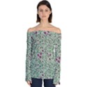 Swirls Foliage Leaves Green Off Shoulder Long Sleeve Top View1