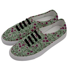 Swirls Foliage Leaves Green Men s Classic Low Top Sneakers