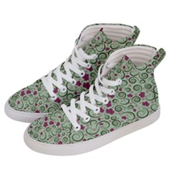 Swirls Foliage Leaves Green Women s Hi-top Skate Sneakers