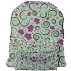 Swirls Foliage Leaves Green Giant Full Print Backpack