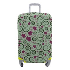 Swirls Foliage Leaves Green Luggage Cover (small) by Maspions