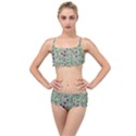 Swirls Foliage Leaves Green Layered Top Bikini Set View1