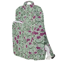 Swirls Foliage Leaves Green Double Compartment Backpack