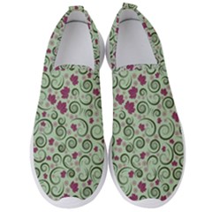 Swirls Foliage Leaves Green Men s Slip On Sneakers