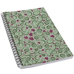 Swirls Foliage Leaves Green 5 5  X 8 5  Notebook