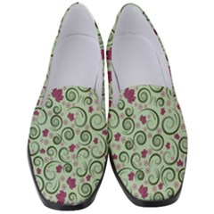 Swirls Foliage Leaves Green Women s Classic Loafer Heels