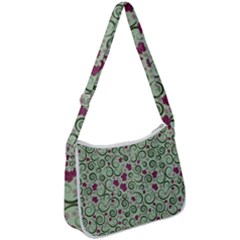 Swirls Foliage Leaves Green Zip Up Shoulder Bag