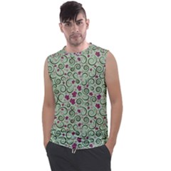 Swirls Foliage Leaves Green Men s Regular Tank Top