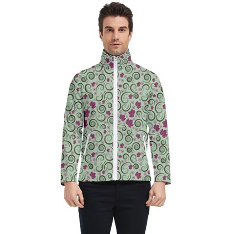 Swirls Foliage Leaves Green Men s Bomber Jacket by Maspions